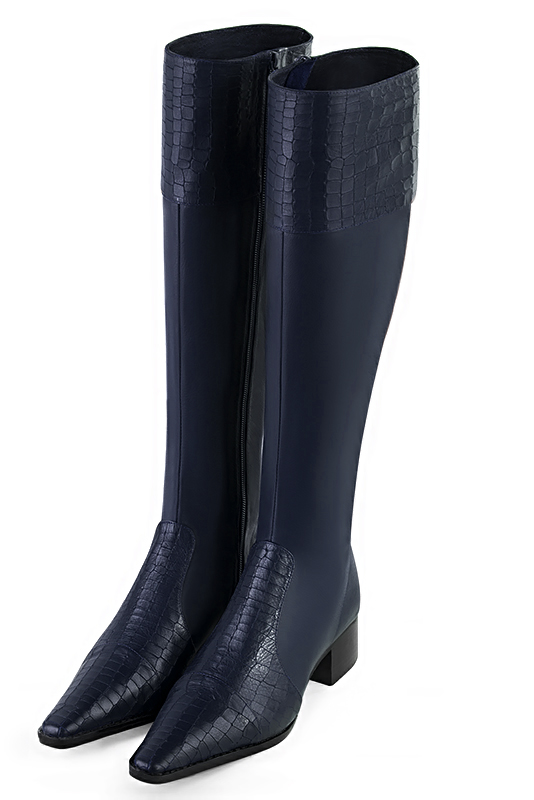 Bottes femme shop cuir bleu marine